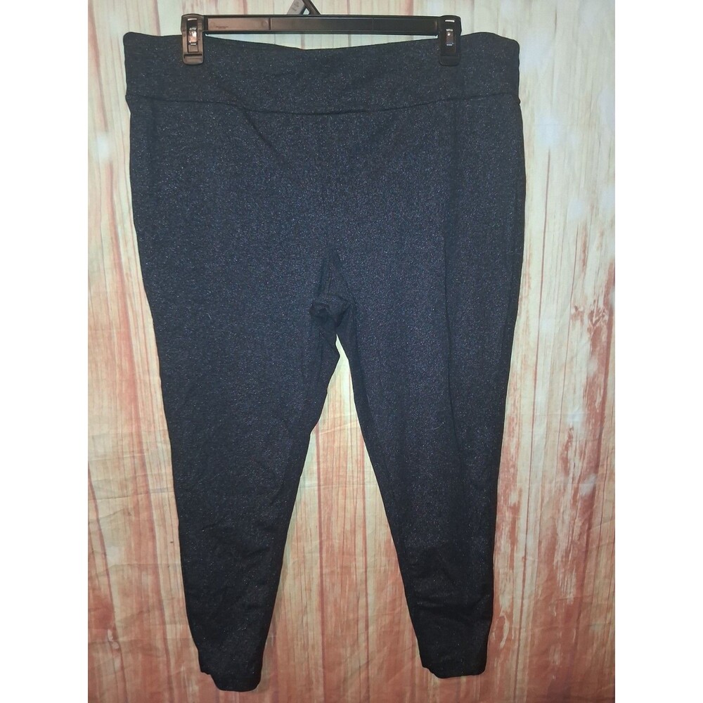 Terra & Sky Black Glitter Pull-on Leggings Sz 2X